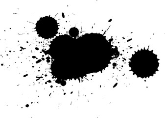 black watercolor painting brush splash splatter grunge graphic element