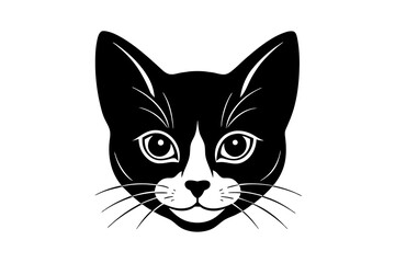 cat head  silhouette vector art illustration
