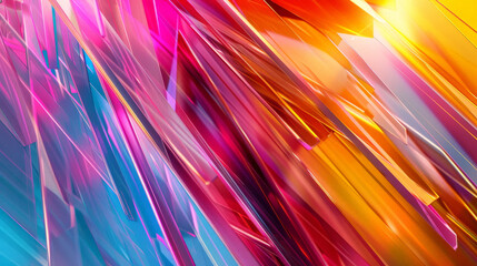 A colorful, abstract image with a blue and pink background and orange