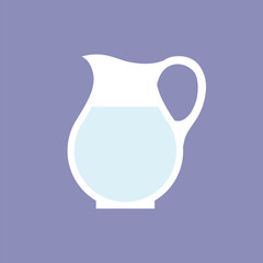 Glass jug of water icon. Vector illustration.