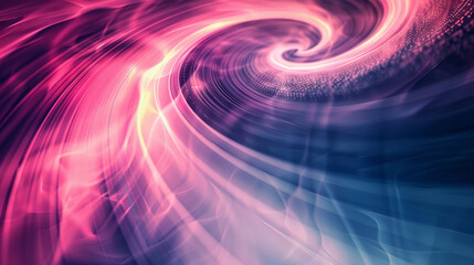 A spiral of pink and blue colors with a blue background