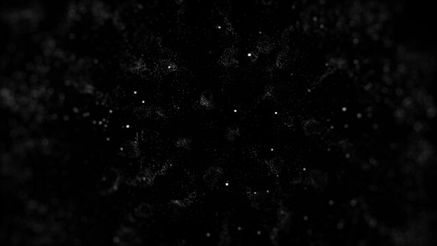 Animation of small white dots moving against a black background.