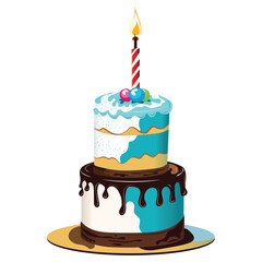 A vector representation of exquisite wedding or birthday cakes, meticulously crafted with Adobe Illustrator. Enhance your designs with customizable realism, perfect for celebratory occasions and speci