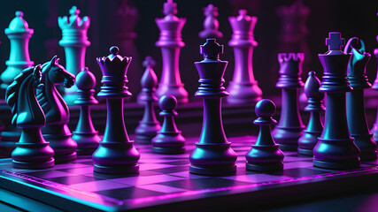 chess pieces on the chessboard