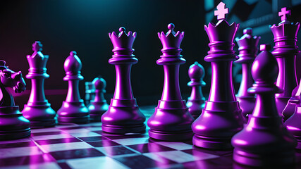chess pieces on the chessboard