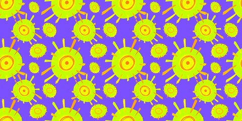 Simple eye monster scary seamless pattern, summer spring, bright vivid colors