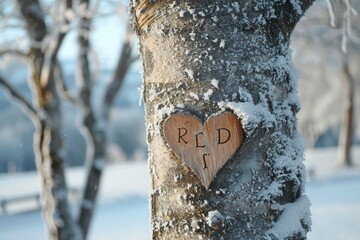 A tree with a heart-shaped cut out, showcasing the intricate design created by the missing piece, A...