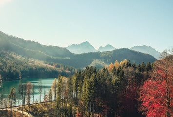 autumn landscape with a mountain lake