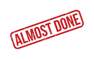 Red Almost Done Rubber Stamp Seal Vector