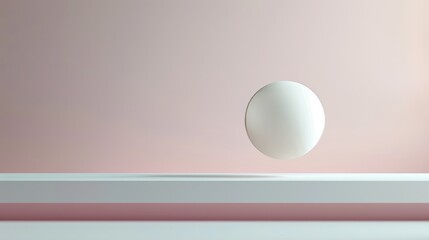 A beautiful fashion background with floating white spheres for displaying cosmetics. 3D rendering.