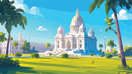 Sketch of Kolkata Victoria Memorial India in vector