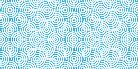 Fototapeta premium Abstract Minimal overlapping diamond geometric waves spiral abstract circle wave line. blue seamless tile stripe geometric create retro square line backdrop pattern background.