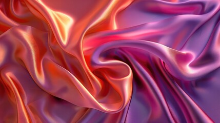 abstract background of colored silk or satin with some smooth folds in it,Metallic 3D abstract silk cloth 3D futuristic cyberpunk hyper realism detailed isolated colorful reflective holographic flow  - obrazy, fototapety, plakaty