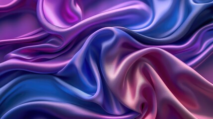 abstract background of colored silk or satin with some smooth folds in it,Metallic 3D abstract silk cloth 3D futuristic cyberpunk hyper realism detailed isolated colorful reflective holographic flow 