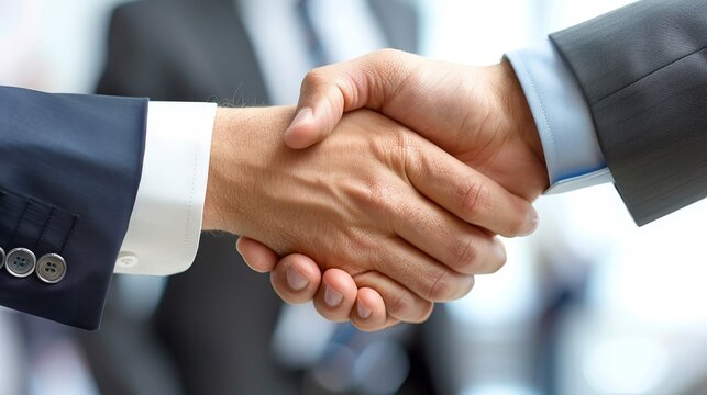 The essence of business collaboration highlighted in a close-up, professional handshake