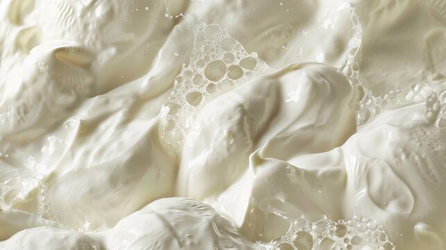 The creamy texture of Buffalo mozzarella, captured in a serene, close-up shot