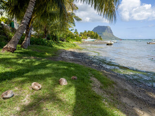 View of Le Morne Brabant mountain from La Gaulette, Mauritius © Cohncentric
