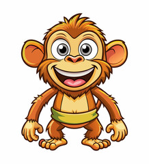 Obraz premium A Cartoon Style Funny Monkey. Best for Story Book and T-Shirt Design