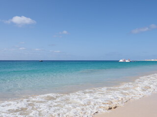 Inflatable playground at beach on Sal island in Cape Verde