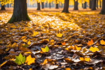 Autumn leaves in the forest