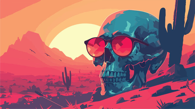 Skull vector image illustration with background cac