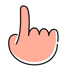 Obraz premium isolated colored linear icon hand gesture in doodle style in vector. icon template for app logo sticker poster print design