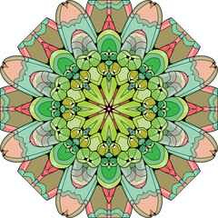Colorful cute Mandala. Decorative unusual round ornaments. - 782160702