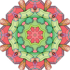 Colorful cute Mandala. Decorative unusual round ornaments. - 782161131