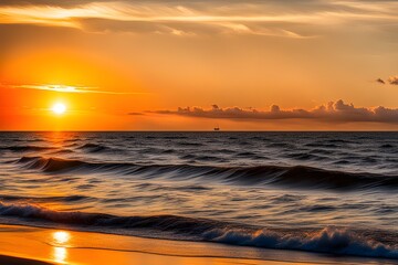 Fototapeta na wymiar sunset and seaside
