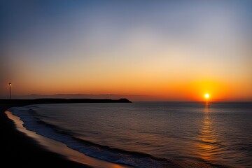 Fototapeta premium sunset and seaside