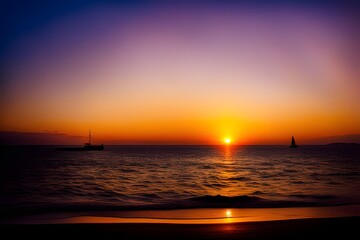 Fototapeta na wymiar sunset and seaside