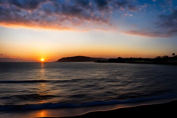 Obraz premium sunset and seaside