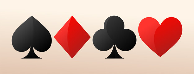 Card suits gambling shiny symbols