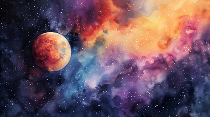 space multy colour,water color