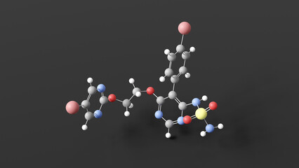 aprocitentan molecular structure, tryvio, ball and stick 3d model, structural chemical formula with colored atoms