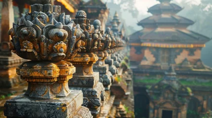 Fotobehang Capturing the mystique of Nepal's ancient architecture and intricate wood carvings © 2D_Jungle