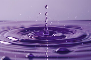 Naklejka na ściany i meble Elegant Purple Water Droplet Splash Captured in High Definition