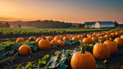 A large farm where pumpkins are grown, from which various things are made.