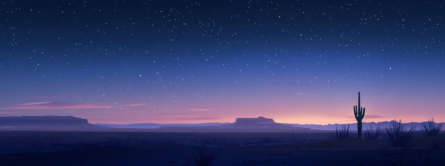 Fototapeta na wymiar Desert Solitude: Vastness Under Starry Skies