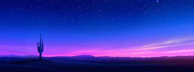 Obraz na płótnie Canvas Desert Solitude: Vastness Under Starry Skies
