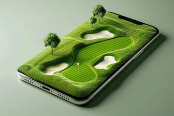 Lush green golf course surrounded by trees under a clear blue sky, captured on the iPhone 6s