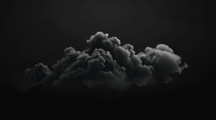 Smog, toxic fog or black smoke clouds. Modern illustrations of dark steam, smoke mist from fire, explosion, burning coal, carbon, or carbon dioxide. Black fume texture isolated on transparent - obrazy, fototapety, plakaty