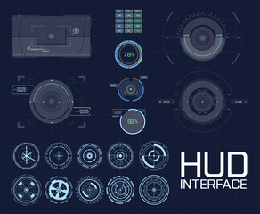 Circle Abstract digital technology UI,UX Futuristic HUD, FUI, 
Virtual Interface. Callouts titles and frame in Sci- Fi style. Bar labels, 
info call box bars. Aim