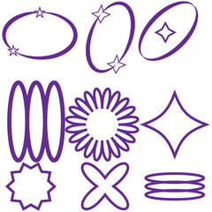 Brutalism shapes. Brutalism star and flower shapes. For modern T-shirts designed. Stars, starburst . Vector illustration