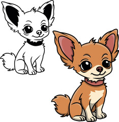 Chihuahua cartoon dog vector