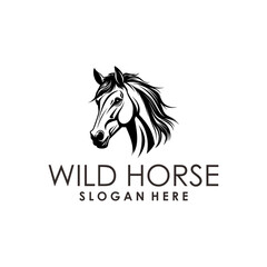 Horse ranch, animal logo vector illustration