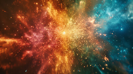 A dazzling firework burst reflected in water at a nighttime celebration. - obrazy, fototapety, plakaty