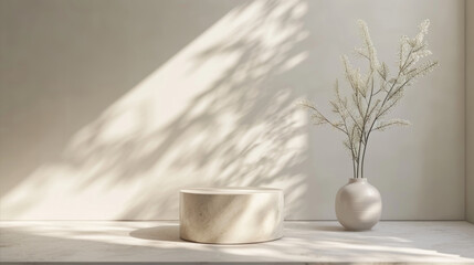 Designing a modern podium stand to highlight products with simplicity and elegance.