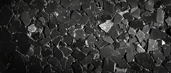 Black and white shattered glass texture
