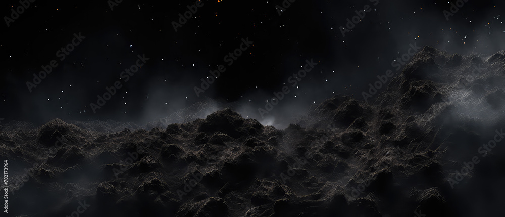 Canvas Prints mysterious space terrain with stars and mist